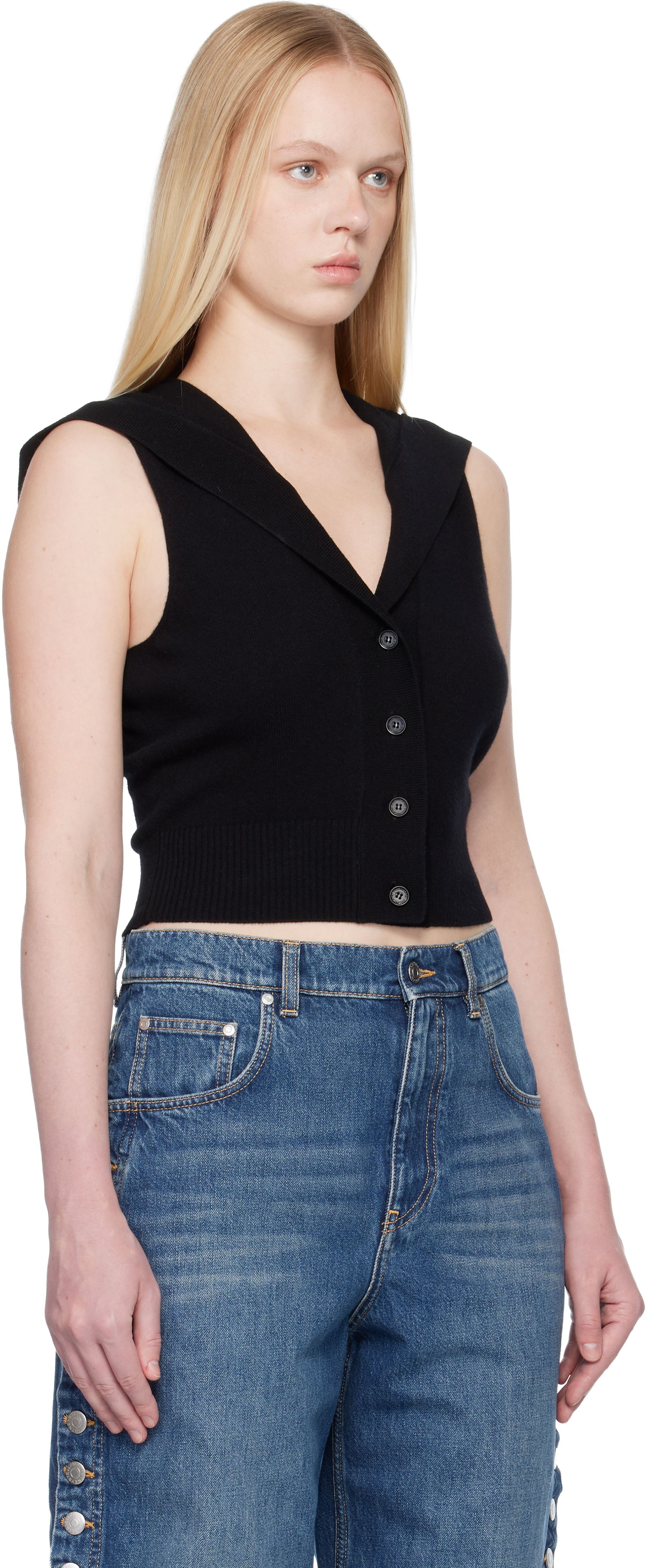 Sveter Stella McCartney Collared Sweater Vest Čierna | 6K11153S2610, 1