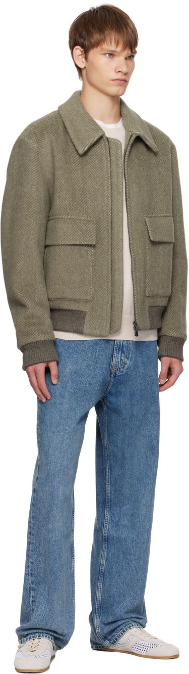 Bunda BOSS Herringbone Regular-Fit Alpaca Blend Jacket Hnedá | 50550739, 4