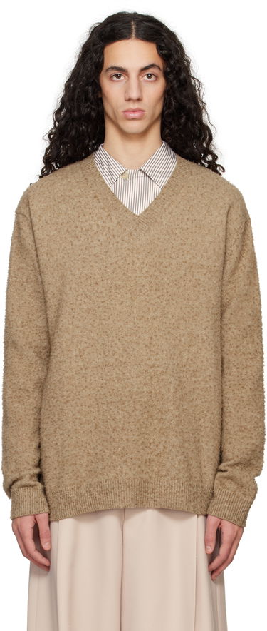 Sveter Maison Margiela Maison Margiela Pilling V-Neck Sweater Hnedá | S50HN0011 M13108, 0