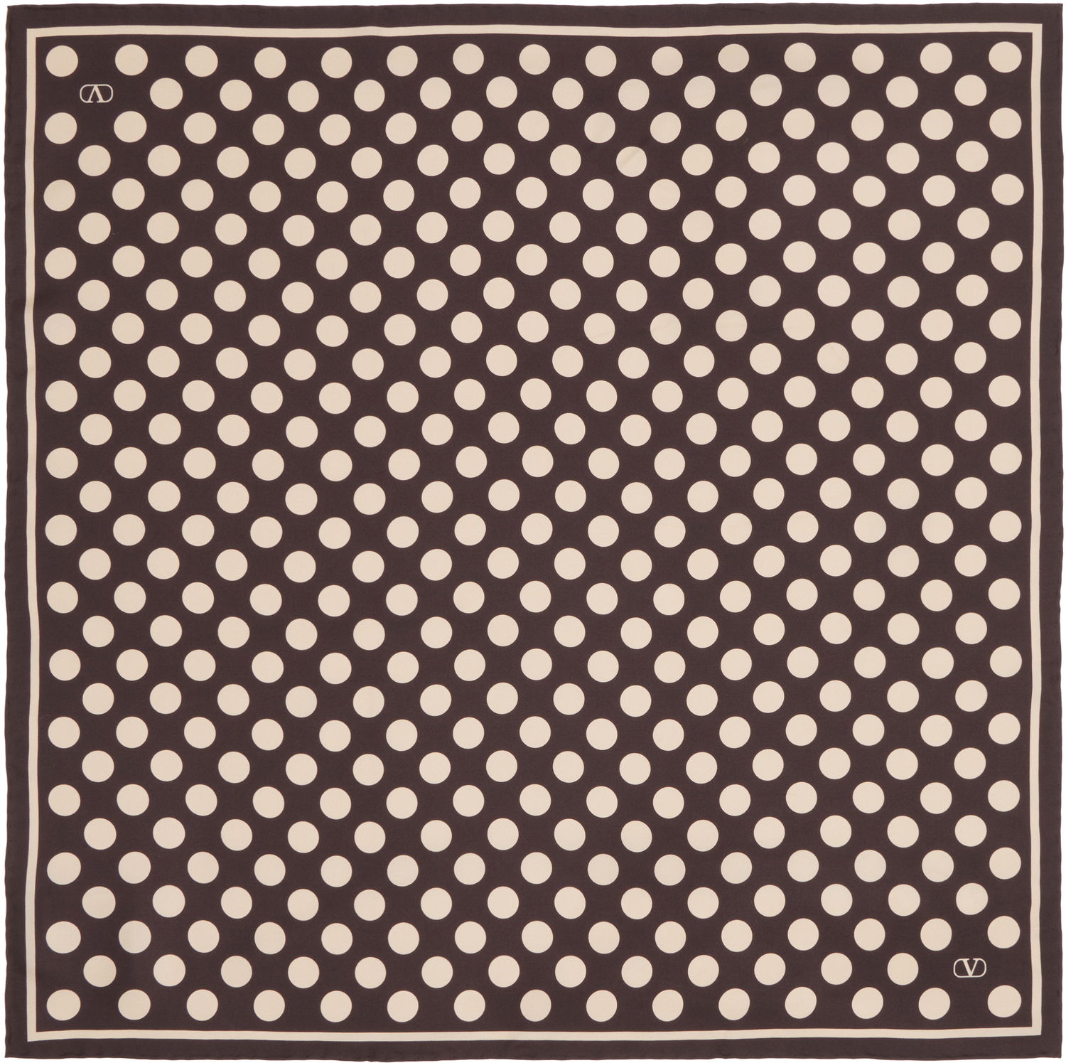 Šál Valentino Valentino Garavani Polka Dot Silk Scarf Hnedá | 7Y2EK008QEM, 0