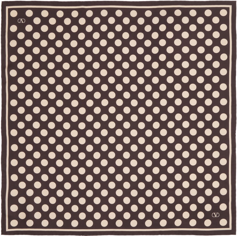 Šál Valentino Valentino Garavani Polka Dot Silk Scarf Hnedá | 7Y2EK008QEM