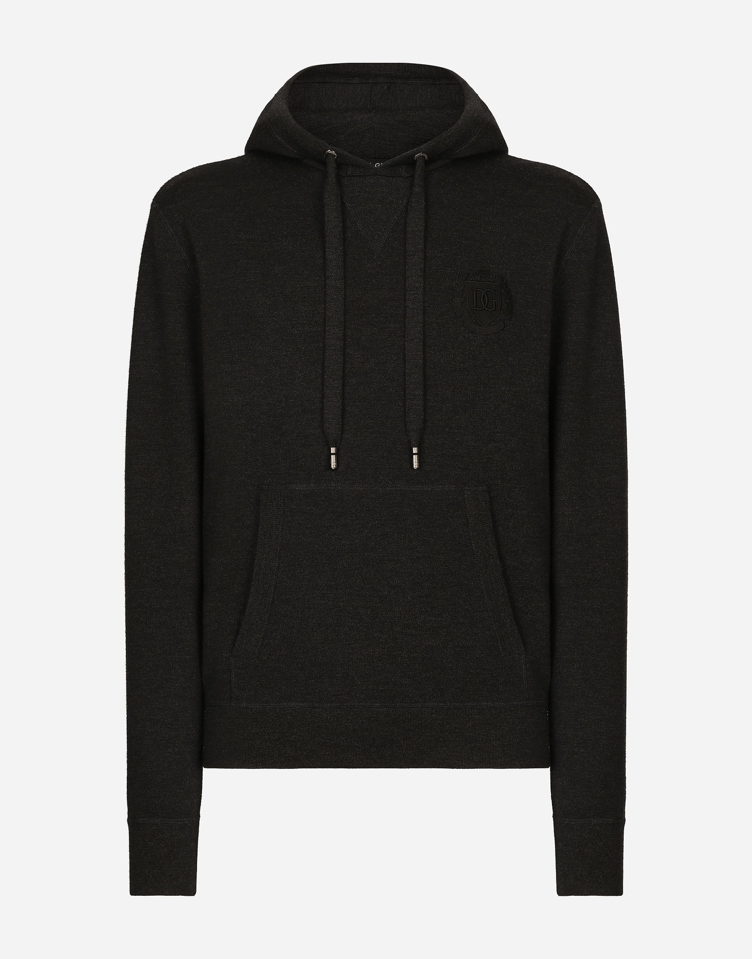 Mikina Dolce & Gabbana Dolce & Gabbana Wool and Silk Hoodie with DG Patch Čierna | GXV55ZJFMCZN2958, 0