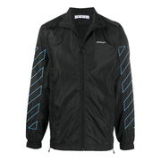 Diagonal Stripes Zipper Jacket