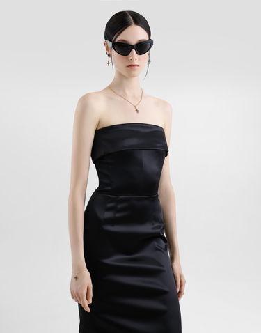 Šaty Dolce & Gabbana Dolce & Gabbana Satin Corset Sheath Calf-Length Dress Čierna | F6JNYTFURADN0000, 3