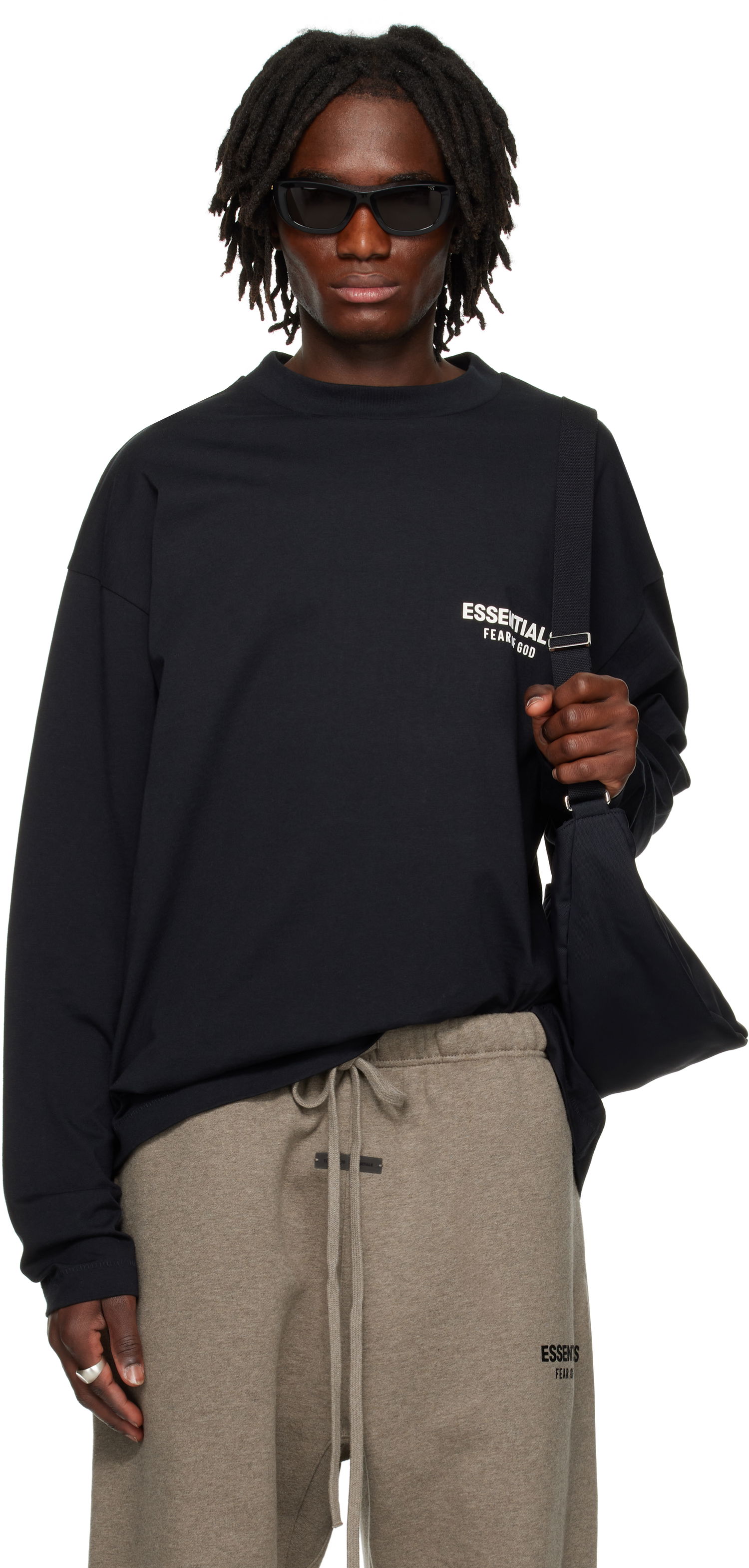 Tričko Fear of God Fear of God ESSENTIALS Classic Long Sleeve T-Shirt Čierna | 125AS254200F, 0