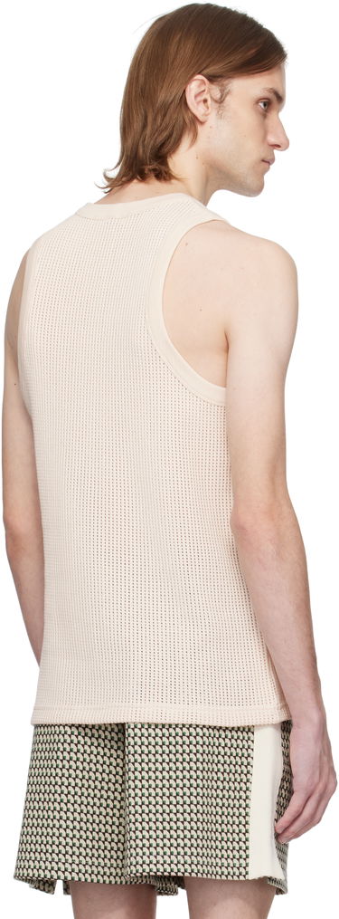 Tielko Wales Bonner Wales Bonner Groove Knit Tank Top Béžová | MS25JE10-CO04-100 COTTON MESH, 2