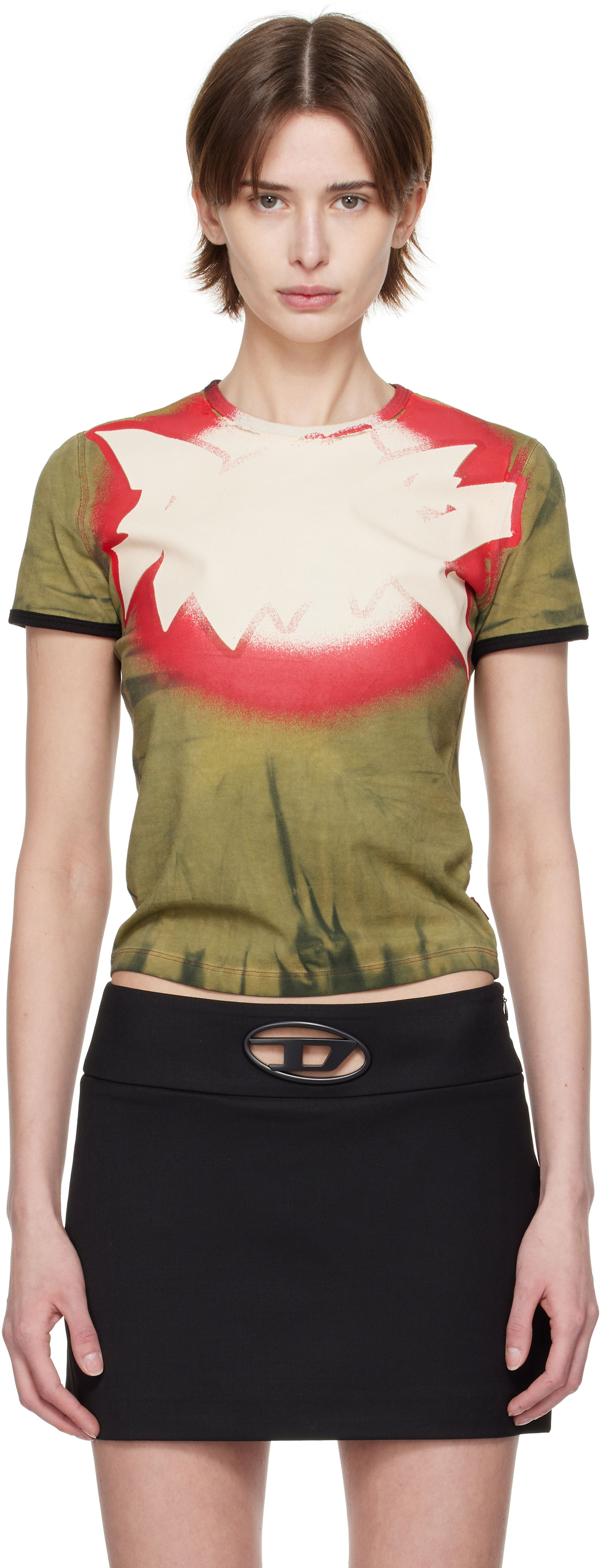 Tričko Diesel Diesel T-Uncutie-Long-Q1 Tie-Dye T-Shirt Zelené | A16772 0HQAS, 0