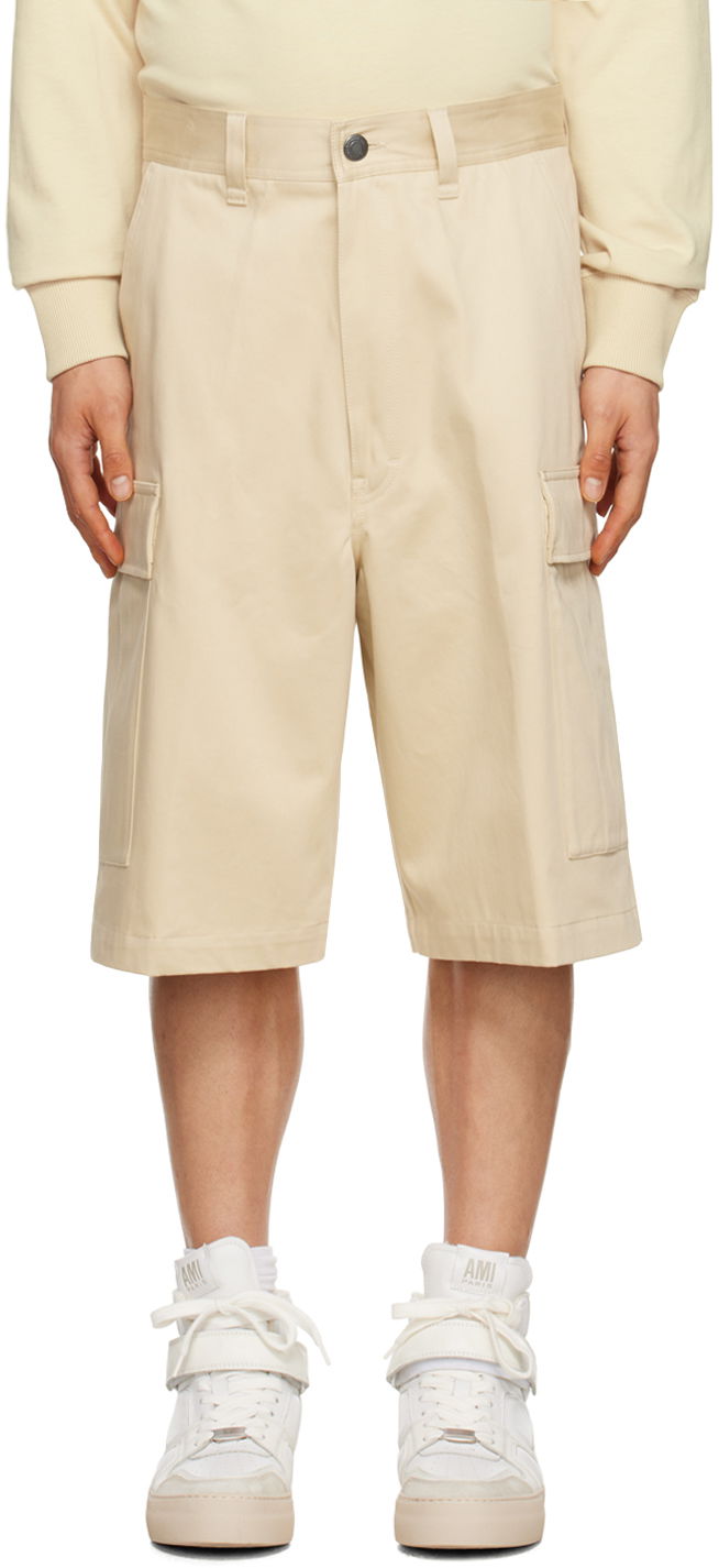 Šortky AMI Pocket Shorts Biela | HSO400.CO0009, 0