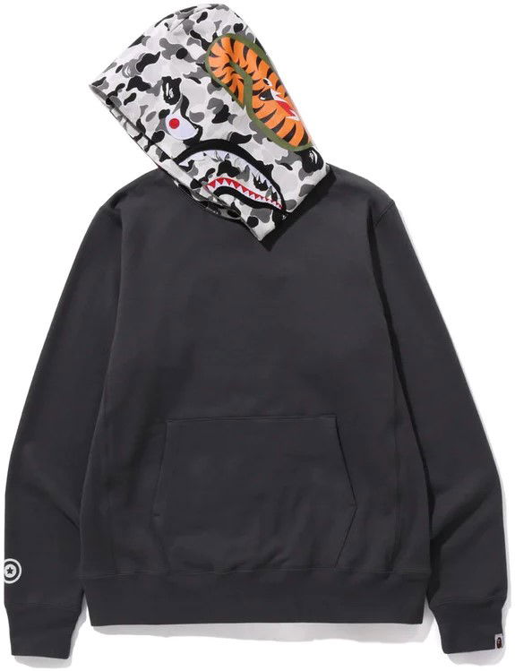Mikina BAPE Bape ABC Camo Shark Pullover Hoodie Šedá | 0ZXSWM114006L-CHA, 1