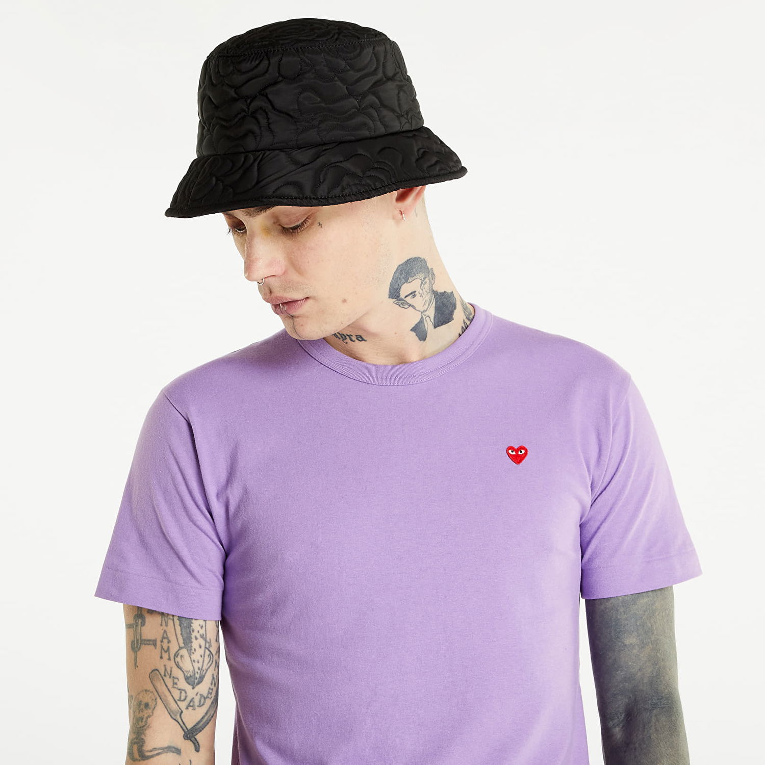 Tričko Comme des Garçons PLAY Heart Logo Tee Fialová | AZT314 violet, 0