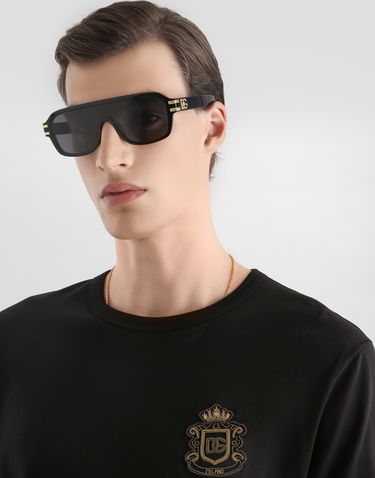 Tričko Dolce & Gabbana Cotton T-shirt With Heraldic Patch Čierna | G8PV0ZG7PZUN0000, 3