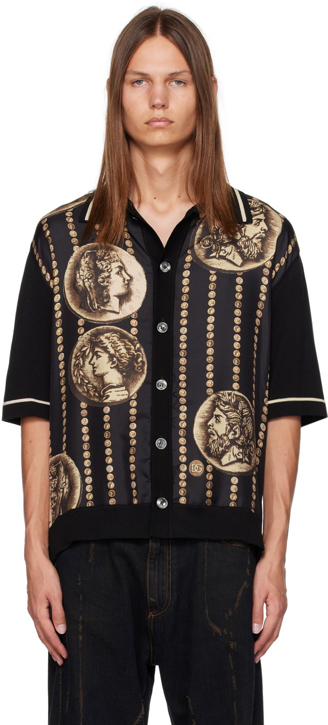 Košeľa Dolce & Gabbana Black Paneled Shirt Čierna | GXP69TJFMJ3, 0