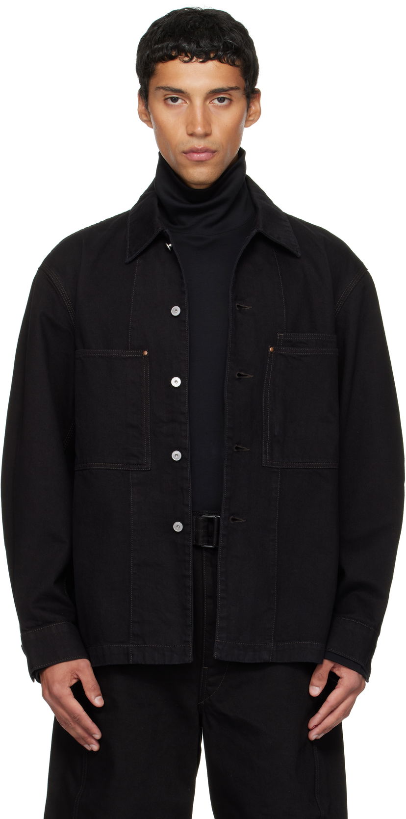 Košeľa LEMAIRE Lemaire Workwear Denim Overshirt Čierna | OV1024 LD1064