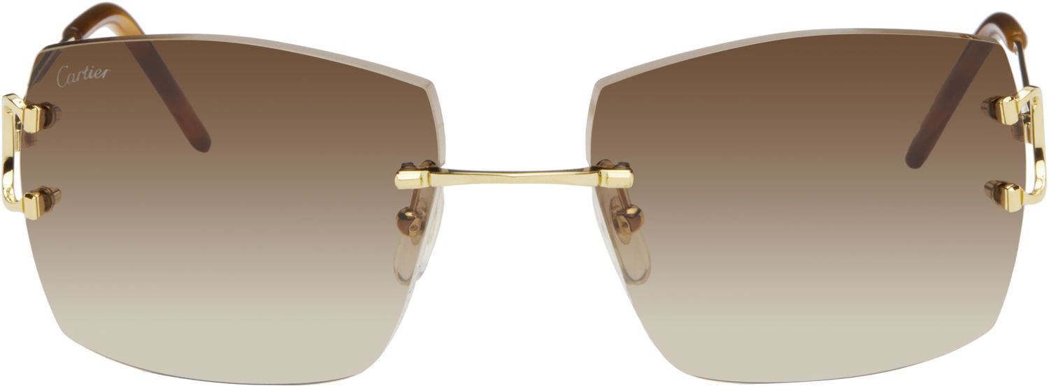 Slnečné okuliare Cartier Cartier Rimless Square Sunglasses Hnedá | CT0009RS-001, 0