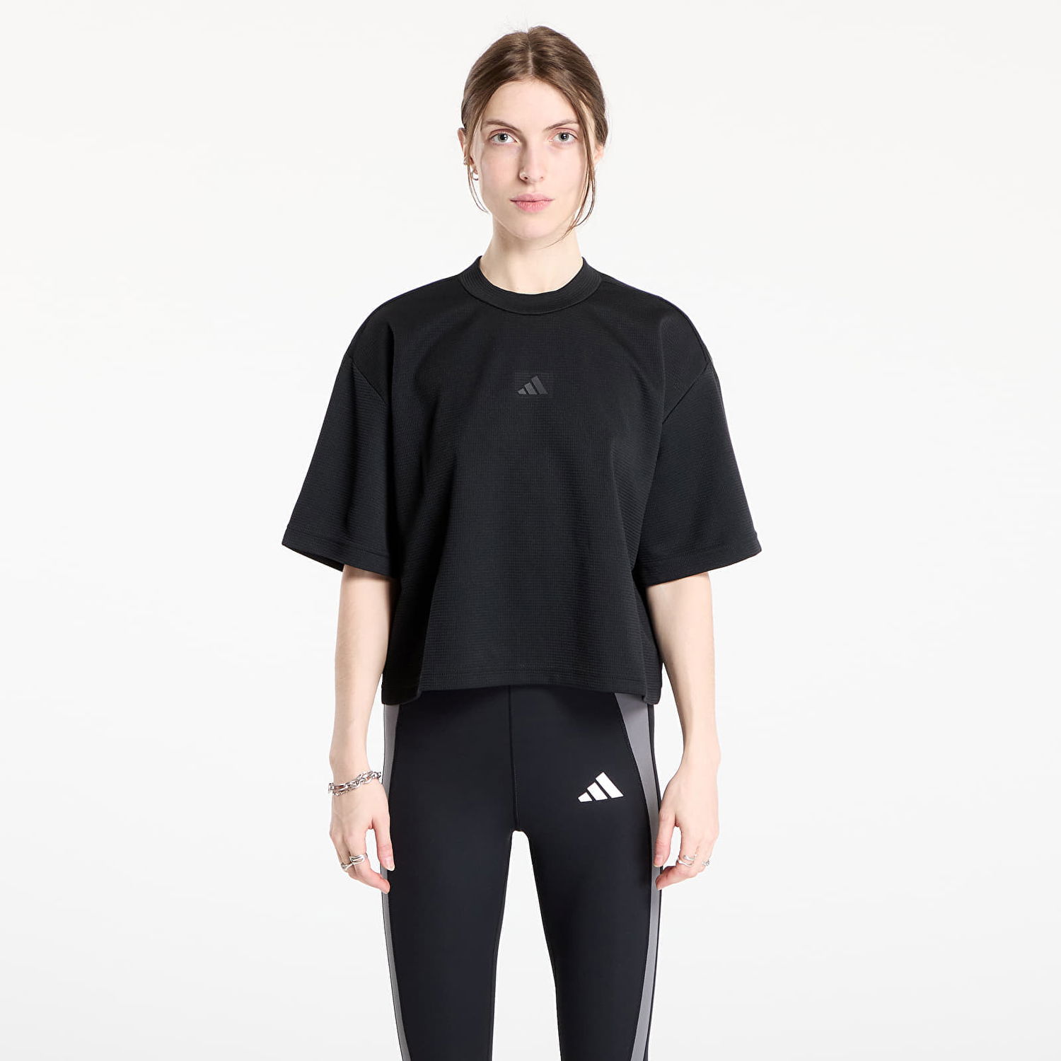 Tričko adidas Performance Yoga Motion Waffle T-Shirt Čierna | JM4474, 0