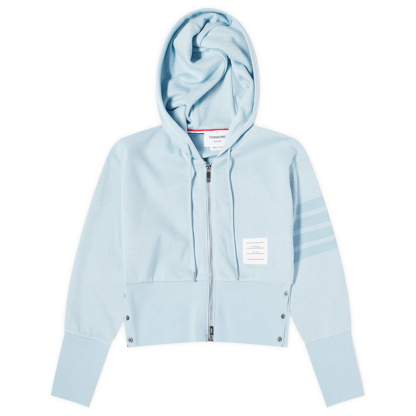Mikina Thom Browne Zip Up 4 Bar Tyrkysová | FJT314A-J0051