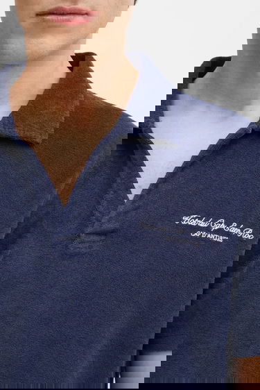 Polo tričko Sporty & Rich Eden Script Terry Polo Shirt Navy | TO03260673BL106, 3