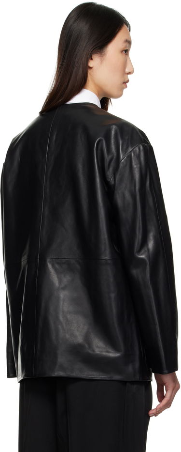 Bunda Róhe Róhe Mandarin Leather Jacket Čierna | 416-11-073, 2