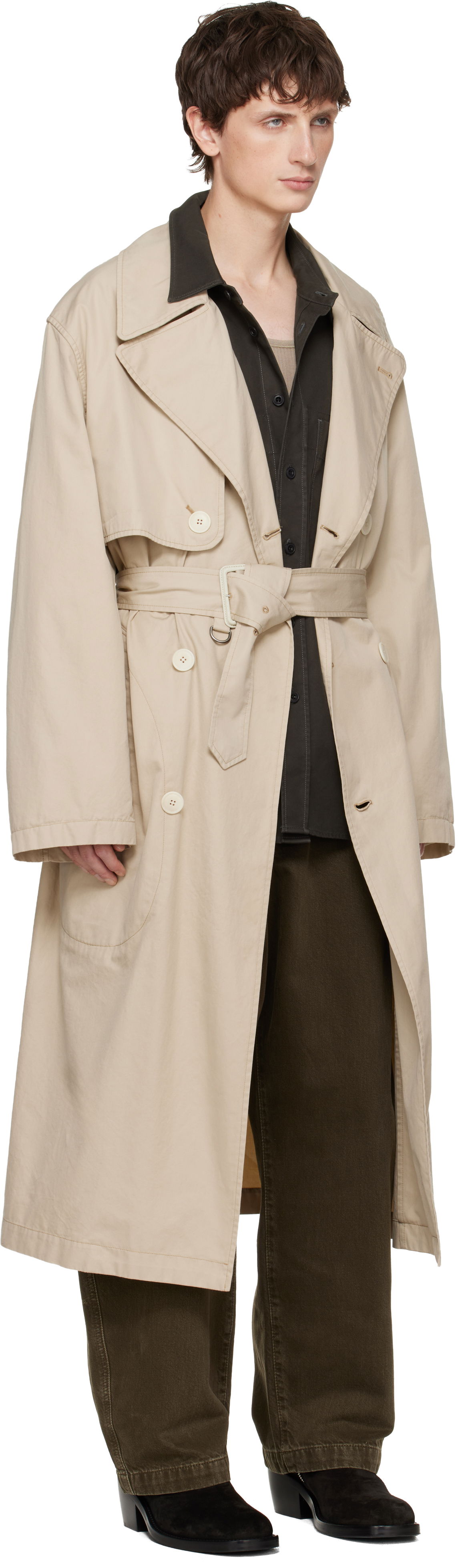 Trenčkot LEMAIRE Belted Trench Coat Béžová | CO1126 LF1441, 1