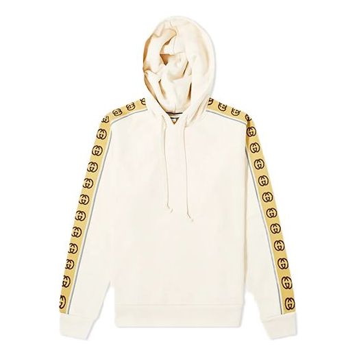 Mikina Gucci Side Sleeve Logo Hoodie Biela | 596230-XJBUW-9230