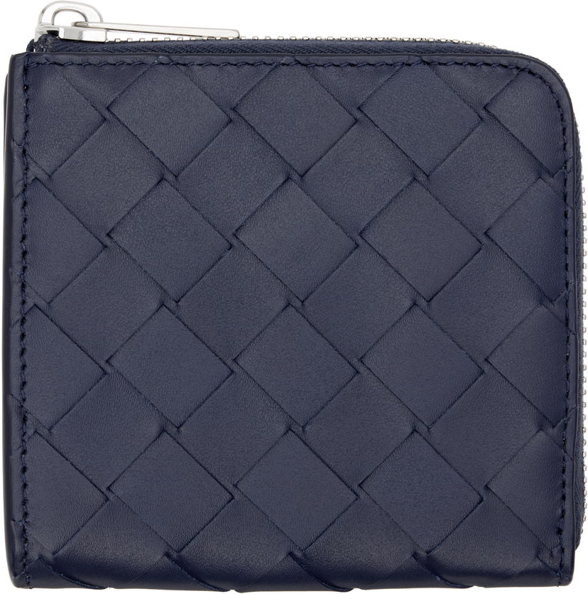 Peňaženka Bottega Veneta Bottega Veneta Intrecciato Square Zip Wallet Navy | 817741VCPQ53262