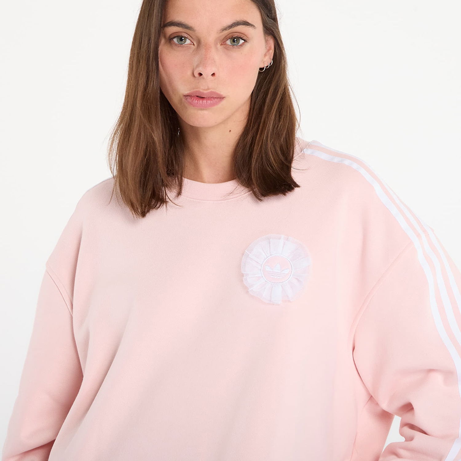 Mikina adidas Originals Branding Crew Sanpin Sweatshirt with Floral Emblem Ružová | KS6471, 1