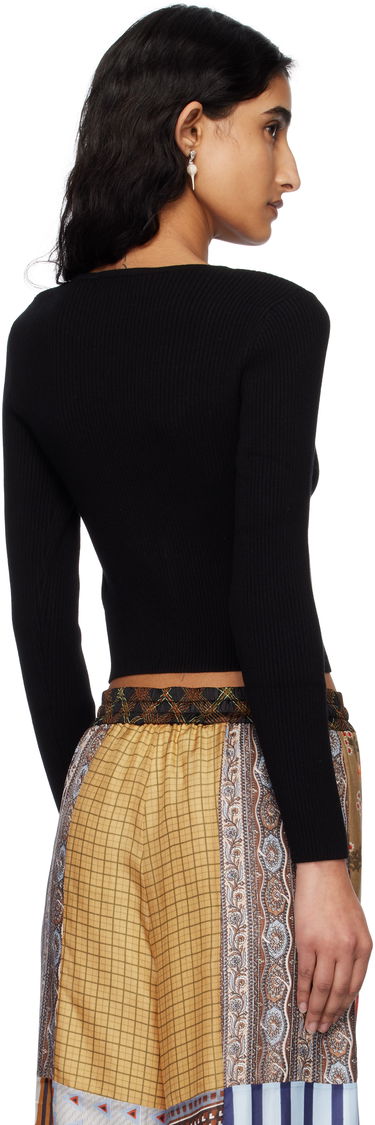 Sveter Marine Serre Marine Serre Knit Open Cardigan with Jewelry Clasp Čierna | WTK068A CKNI0514, 2