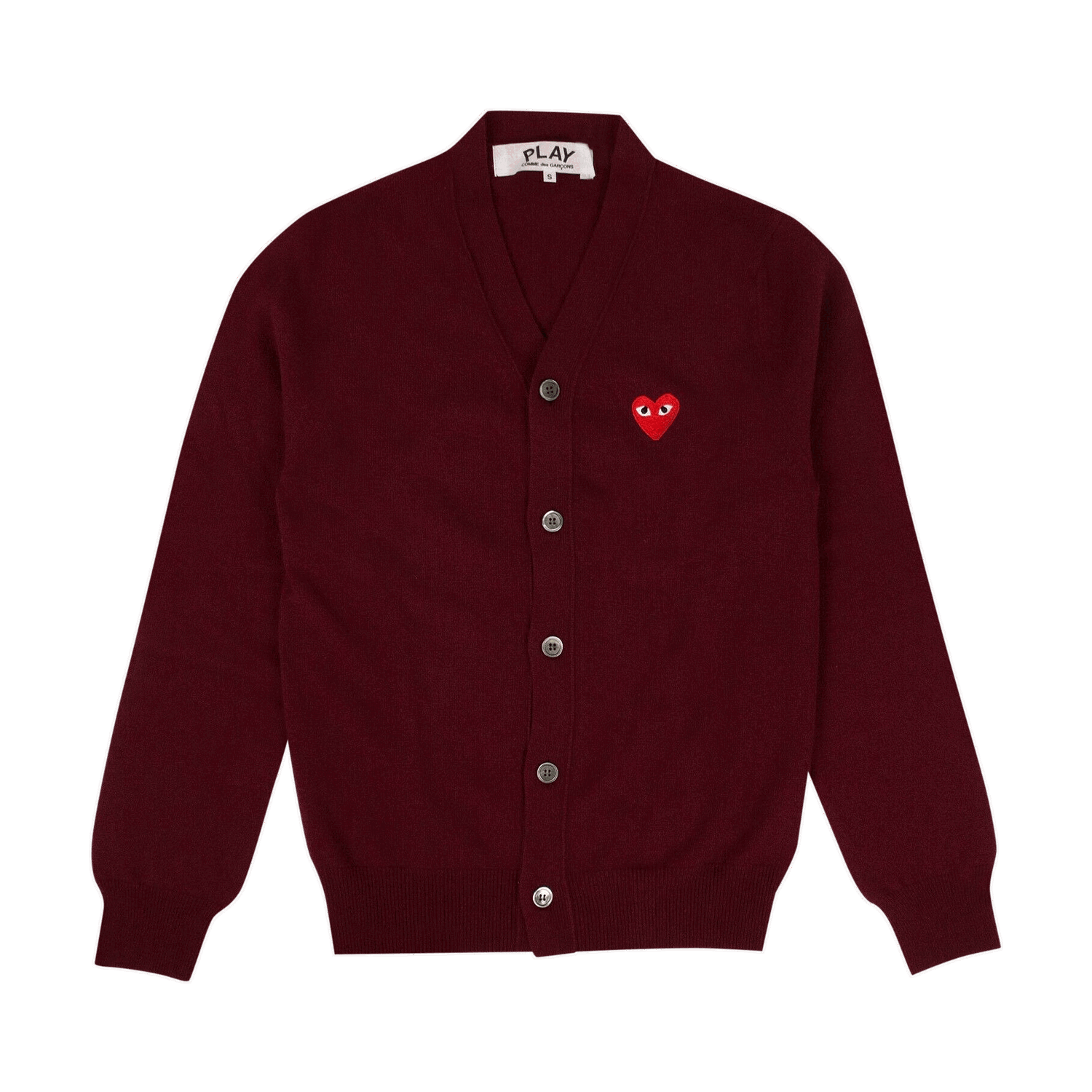 Sveter Comme des Garçons PLAY Heart Wool Cardigan Vínová | az n008 051 4, 0