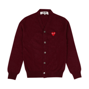 Sveter Comme des Garçons PLAY Heart Wool Cardigan Vínová | az n008 051 4, 0