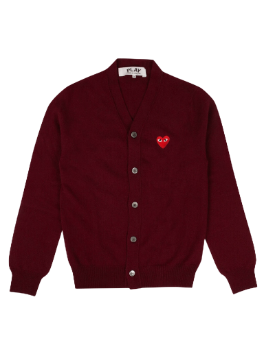 Sveter Comme des Garçons PLAY Heart Wool Cardigan Vínová | az n008 051 4