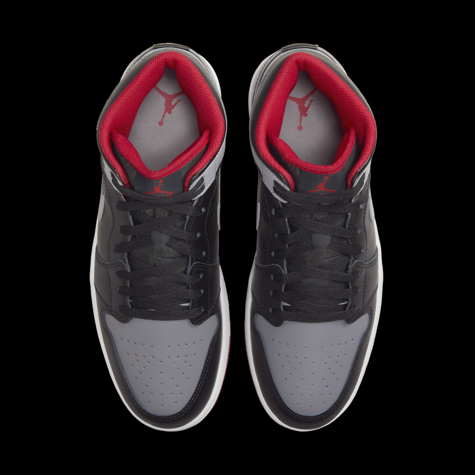 Air Jordan 1 Mid "Black/Cement Grey / Fire Red / Sail"