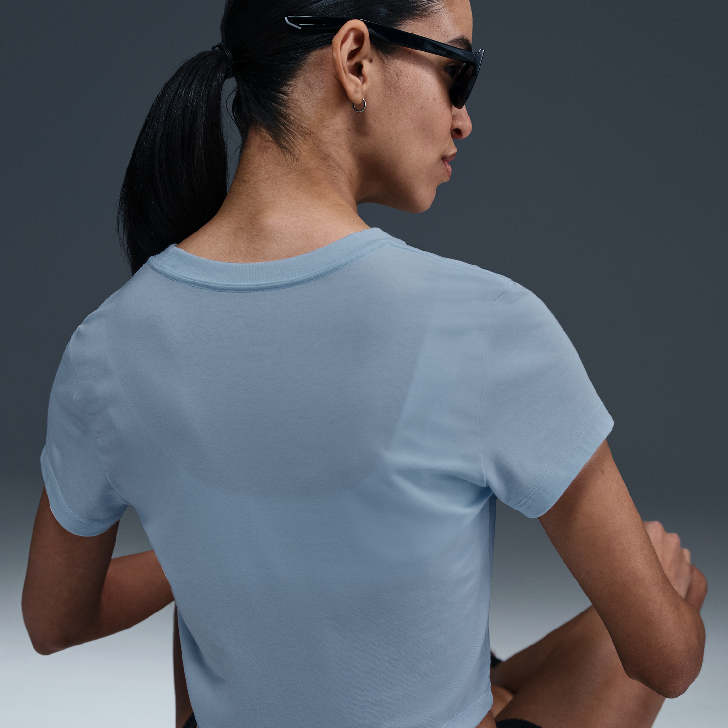 Crop Top Nike Sportswear Chill Knit Cropped T-Shirt Modrá | HF9538-423, 1