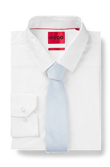 Opasok BOSS Micro-Pattern Jacquard Tie Modrá | 50540110, 1