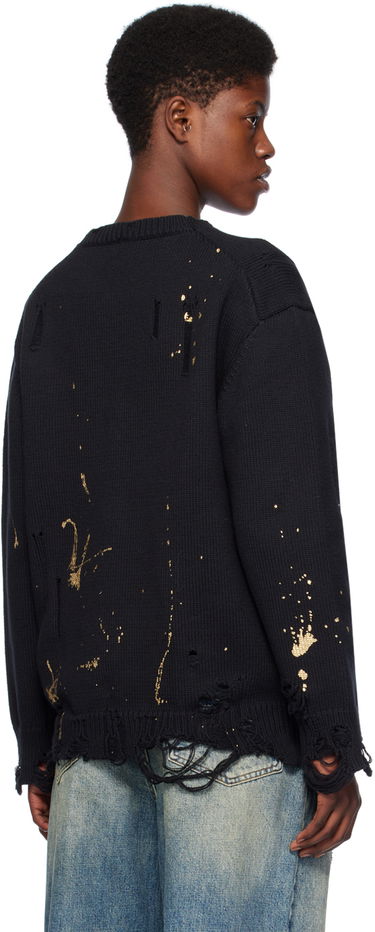Sveter R13 R13 Paint Splatter Distressed Cardigan Čierna | R13WY200-Y126B, 2