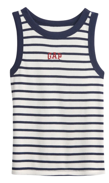 Tielko GAP Striped Ribbed Ringer Tank Top with Embroidered Logo Rôznofarebný | 771346-00, 4