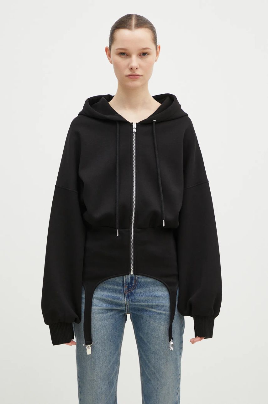 Mikina Fiorucci Fiorucci Neoprene Suspender Zip-Up Hoodie Čierna | W01FMSHO268NE01BK01, 0