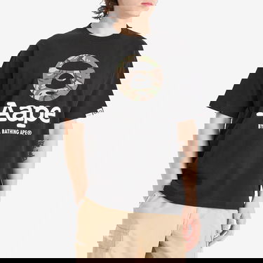 Tričko AAPE by A Bathing Ape AAPE OG Moonface GRZ Camo T-Shirt, Size Large Čierna | AAPTEM1640XX-BLK, 2