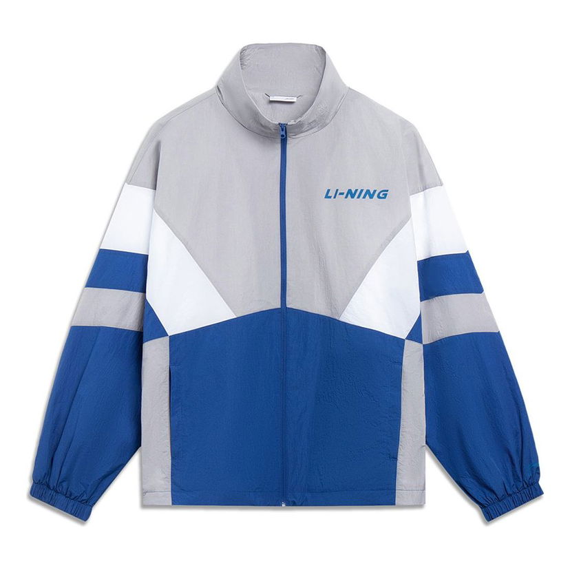 Vetrovka Li-Ning Color Block Graphic Jacket Modrá | AJDT503-5