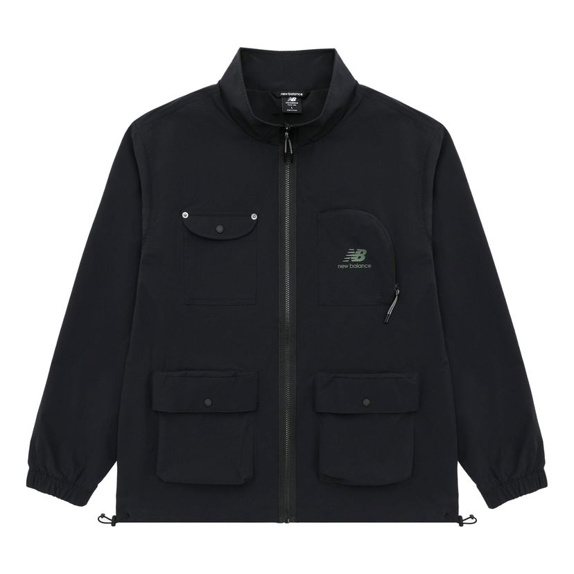 Vetrovka New Balance Logo Full-Zip Utility Jacket Čierna | AMJ31322-BK