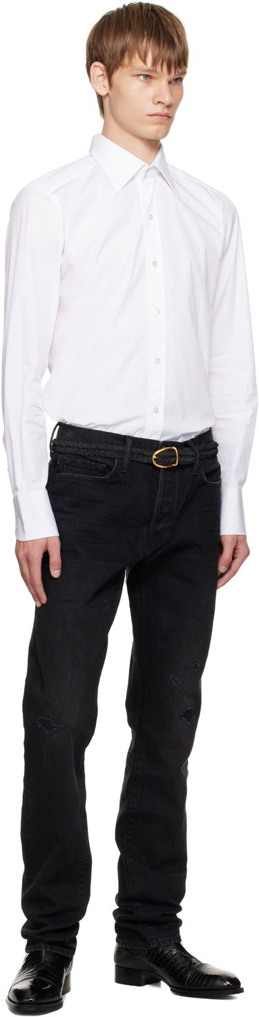Opasok Tom Ford TOM FORD Woven Suede Belt Čierna | TB314-ICL095X, 1