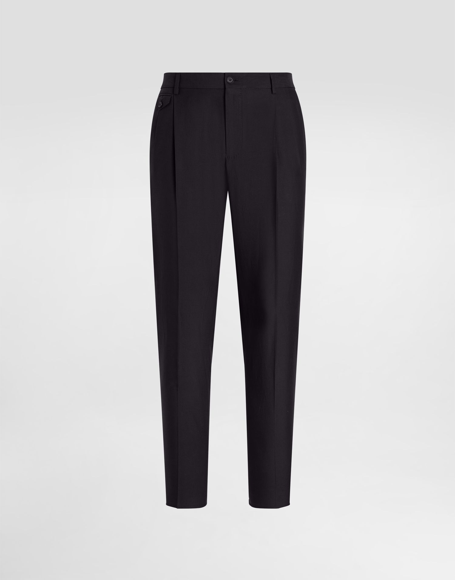 Nohavice Dolce & Gabbana Dolce & Gabbana Silk and Gabardine Trousers Čierna | GV4EETFUTAXB3681, 0