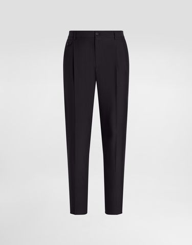 Nohavice Dolce & Gabbana Dolce & Gabbana Silk and Gabardine Trousers Čierna | GV4EETFUTAXB3681, 0