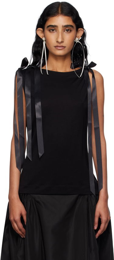 Tielko Simone Rocha Simone Rocha Bow Ribbon Tail Tank Top Čierna | 5366 0571, 0
