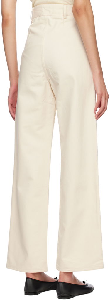 Nohavice Baserange Wide Leg Cotton-Twill Trousers Biela | TRNA-CC-SP23, 2