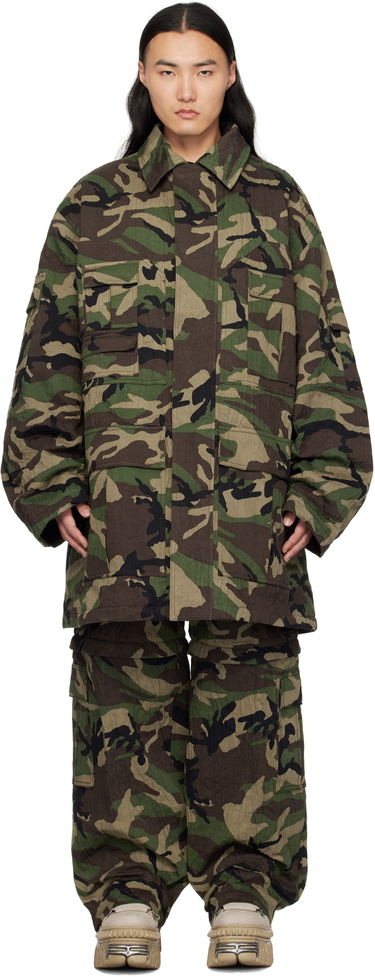 Parka VETEMENTS Vetements Runway Metalized Wrinkled Utility Jacket Zelené | UA66JA100X, 0