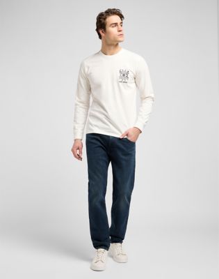 Tričko Lee Lee Regular Fit Long Sleeve Graphic T-Shirt Size XXL Biela | 112373176, 1