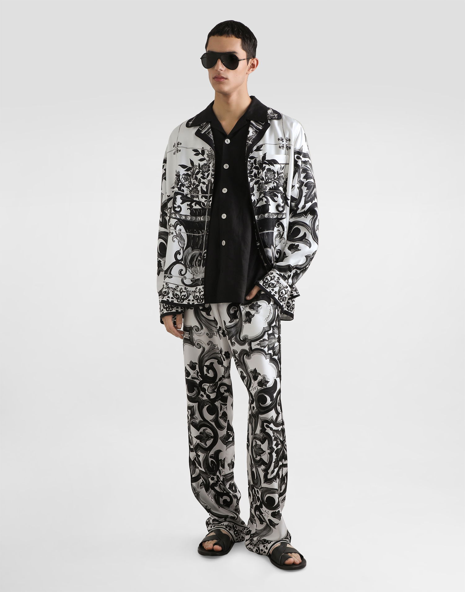 Košeľa Dolce & Gabbana Dolce & Gabbana Majolica Print Twill Vanity Shirt Biela | G5IF1THI1SVIN3TN, 1
