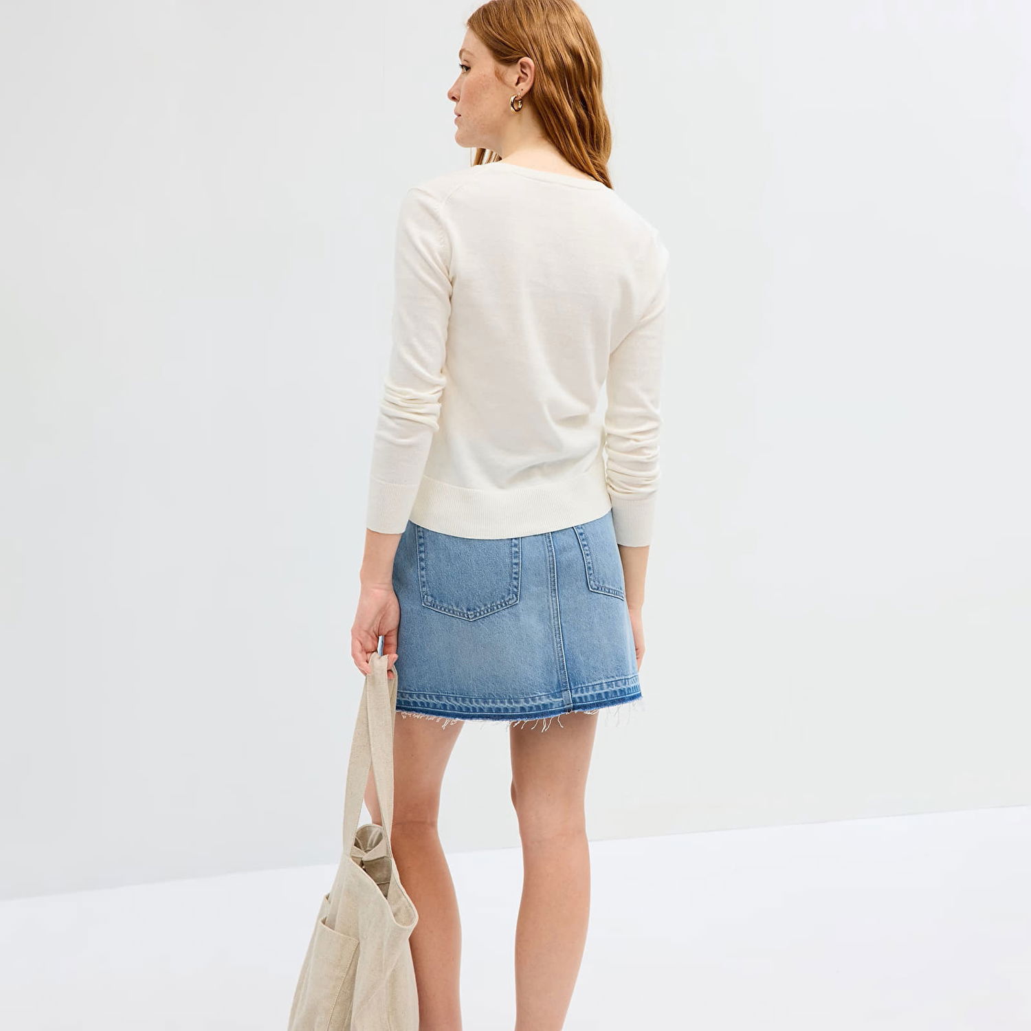 Sveter GAP Crew Cardigan Snowflake Milk Biela | 443176-04, 1