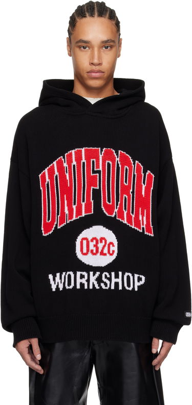 Mikina 032C Lucky Strike Knit Hoodie Čierna | S25-URK-0611-000, 0