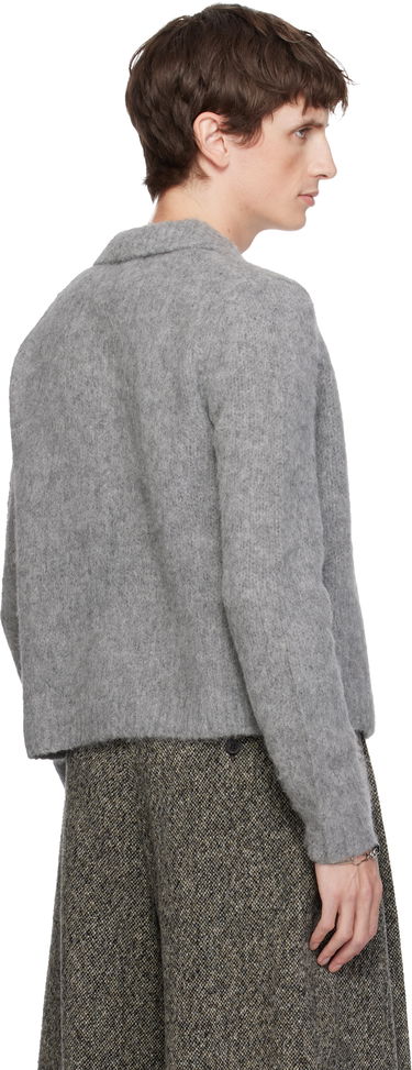 Sveter Dries Van Noten Dries Van Noten Cropped Wool Cardigan Šedá | 252-021225-2709, 2